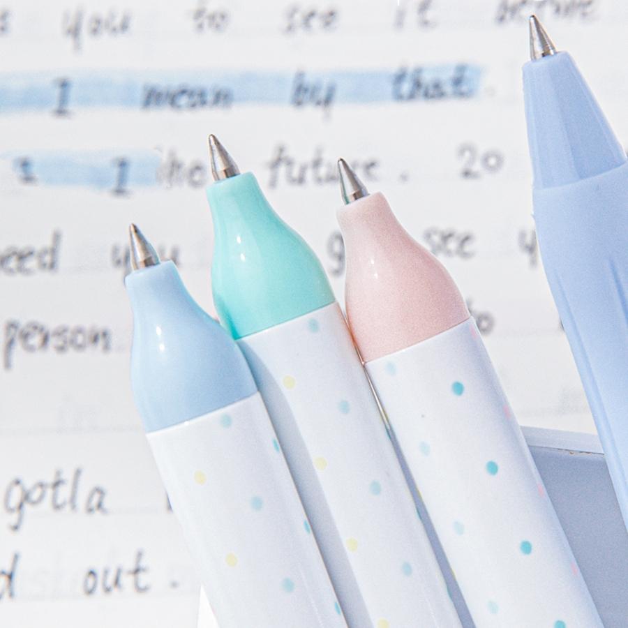 4pcs Color Sense Writing Pens Set Cream Highlighter Black Gel Ink Pen Marker Liner