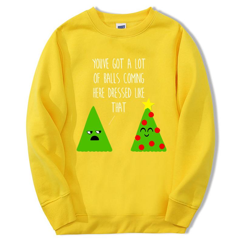

Рождественская елка Conversation Xmas Hoodies Круглый вырез Модный длинный рукав Streetwear Мужской топ Хип-хоп Повседневный свитшот Одежда S