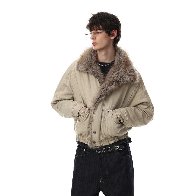 Magic Bear Winter Warm Puffer Jacket Fleece Lined Bomber Coat Street Style Couple Outwear
