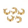 5pcs Stainless Steel Gold Color Moon Charms DIY Jewelry Making Women Sweater Pendant Necklace Findings Accessories Supplies