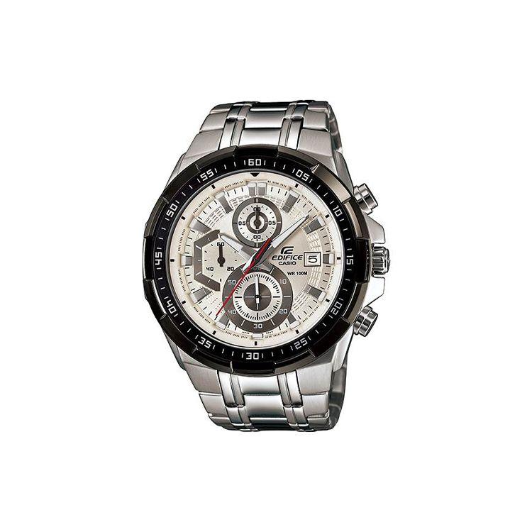 

Casio Edifice Series Classic Three-Eye Waterproof Watch Men watches White EFR-539D-7A Gunmetal Strap