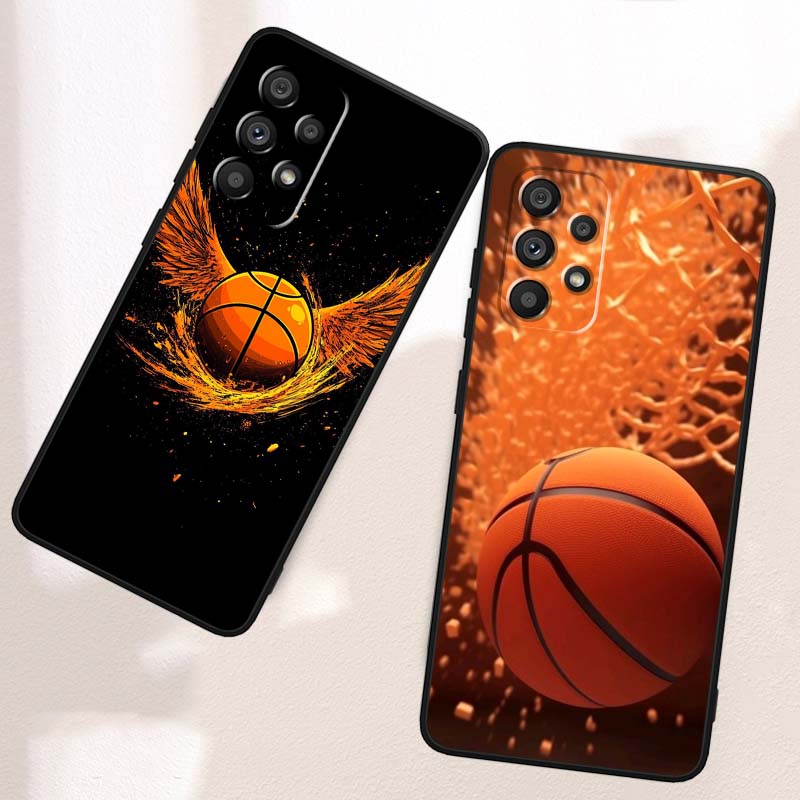 Sports basketball cool For Samsung A73 A72 A71 A55 A54 A53 A52 A51 A13 A22 A16 A15 A12 A14 A26 A07 5G Black Phone Case