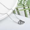 Korean Fashion Real Gold Heart-Shaped Clavicle Necklace for Women with Double Ring Design