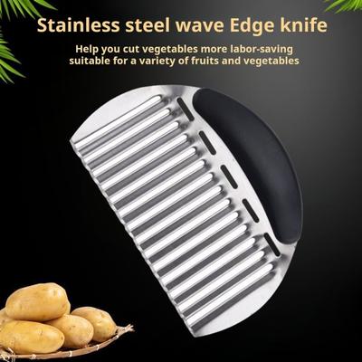 Tăiător de cartofi din oțel inoxidabil Tocător pentru legume, fructe, ușor de utilizat, design cu lame ondulate, mâner ergonomic, feliere pentru prăjituri