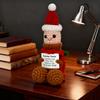 Niedlicher Häkel-Positive-Energie-Weihnachtsmann Häkel-Weihnachtspuppen mit Karte Desktop Handgefertigte Strickfiguren Weihnachtsdeko Ornament