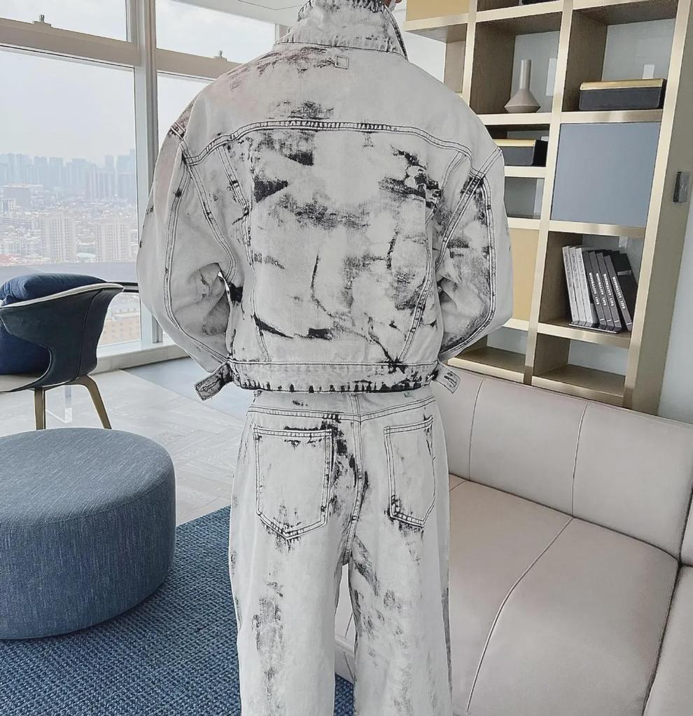 2023 Herr Höst Lös Ledig Tvådelad Kostym: Trendig jacka och byxor i stora storlekar