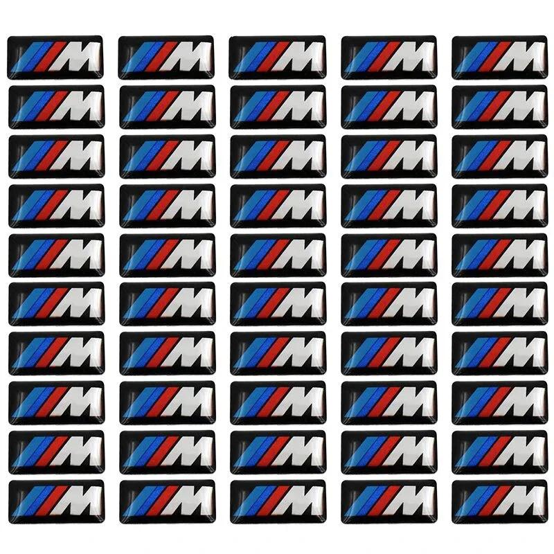 For BMW M 50pcs Car Epoxy Sticker Car Steering Wheel Sticker For Bmw M Sticker X1 X3 X4 X5 X6 X7 E46 E90 F20 E60 E39 F10 Car Acc