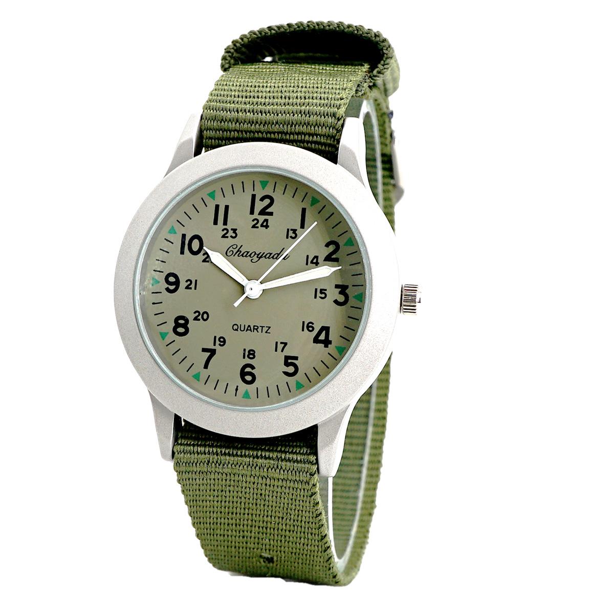 

Женские часы с тканевым ремешком Geneva: Унисекс дизайн для студентов и дам армия зеленый