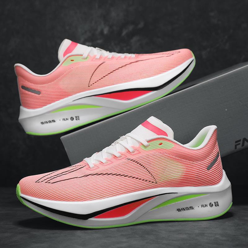 Summer running shoes men's carbon plate shock absorption small size sports shoes breathable couple casual travel shoes professional ultra-lig