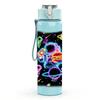 1PC Neon Glow Abstract Graffiti Print 750ml Color Plastic Sports Water Bottle Leakproof Flip Straw Lid Suitable for Sports Office Home Use