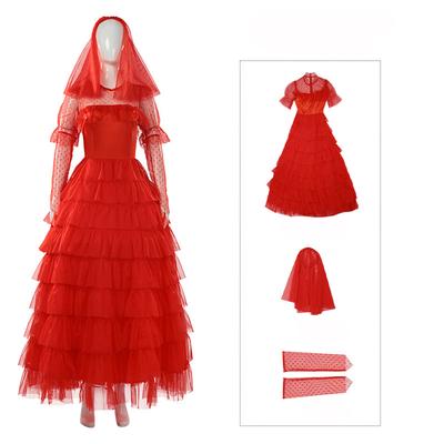 Costume Wedding Dress Women Gothic Red Halloween Beetle Ghost Bride Cosplay Christmas Party Outfit