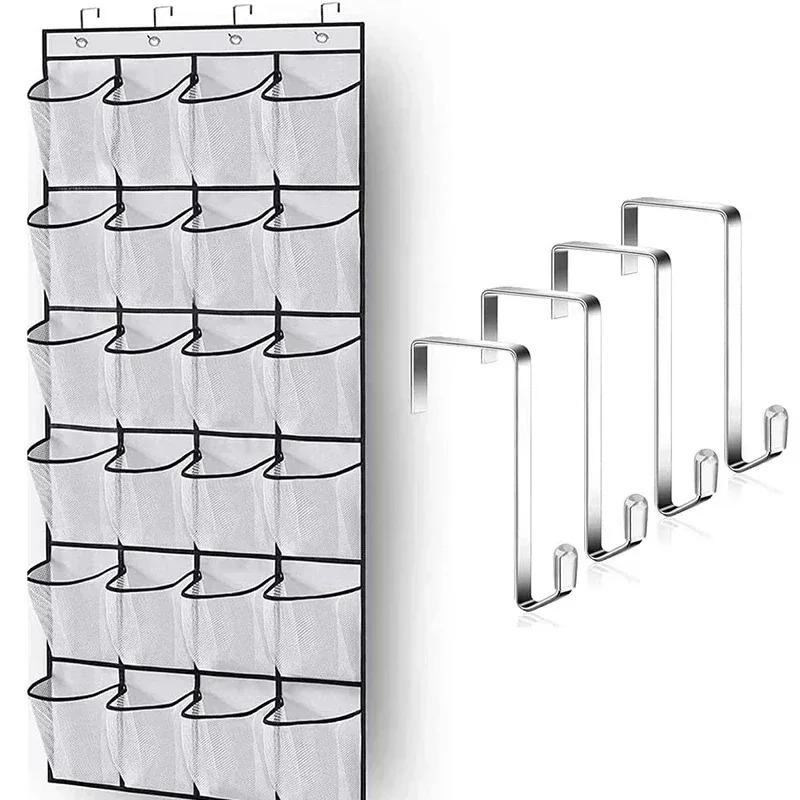 12/24 Pocket Shoes Organizer Rack Hanging Bag Wall Mounted Shoe Holder Hanging Over The Door Behind Closet Organizer Storage Bag