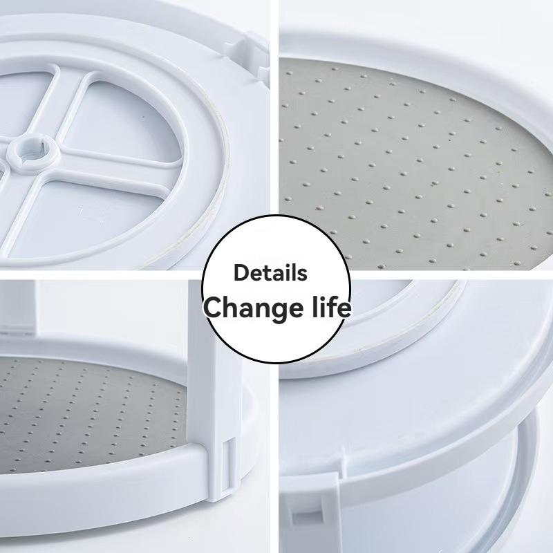 2pcs/Stainless Steel Seasoning Storage Rack Kitchen Round Storage Tray Household Multi-Functional Condiment Rack