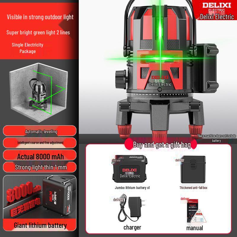 

Genuine Delixi High-Precision Green Light Level Tool for Construction