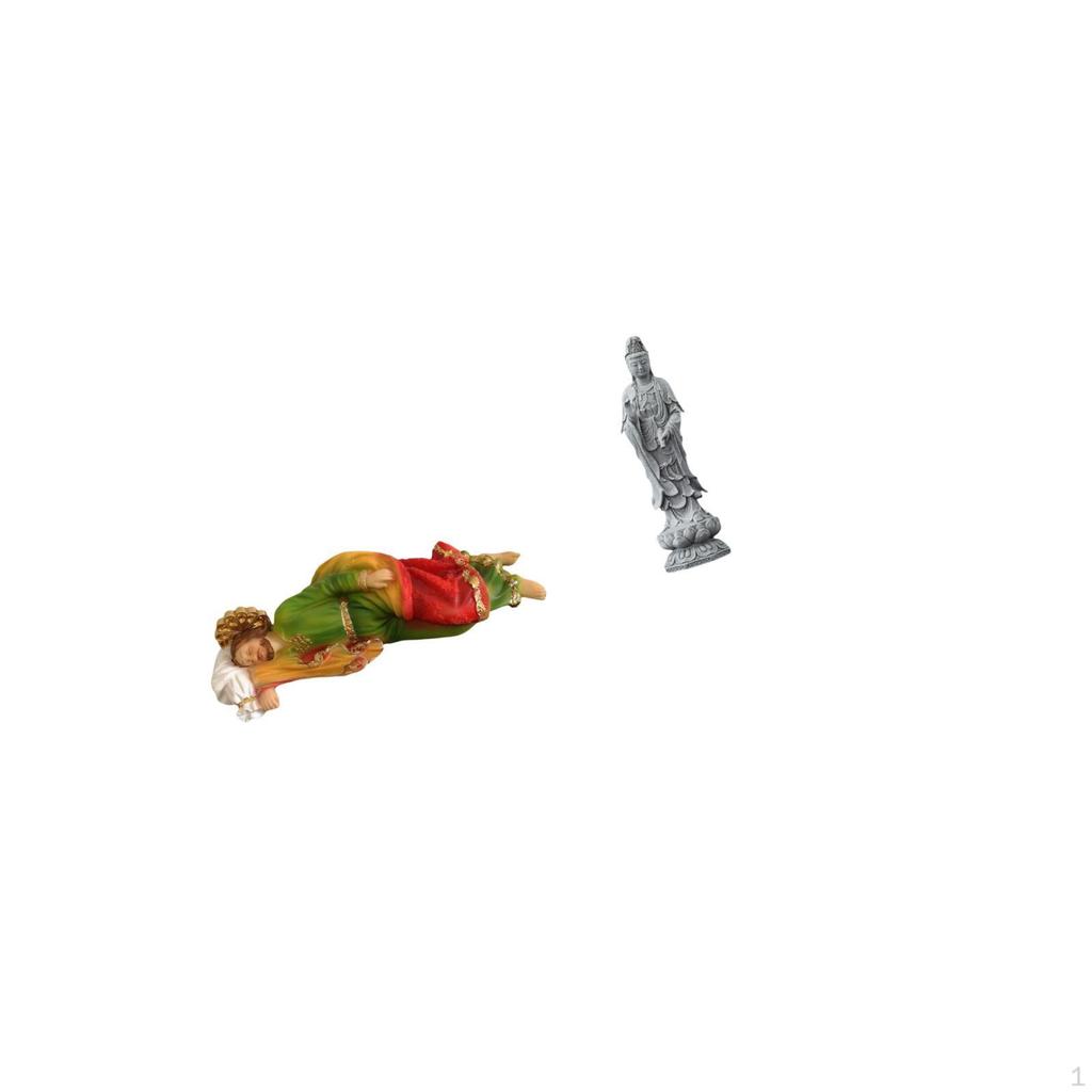 Resin Joseph Sleeping Sculpture Decorative Desk Display Shelf Office Car Guan Yin Stone Ornament