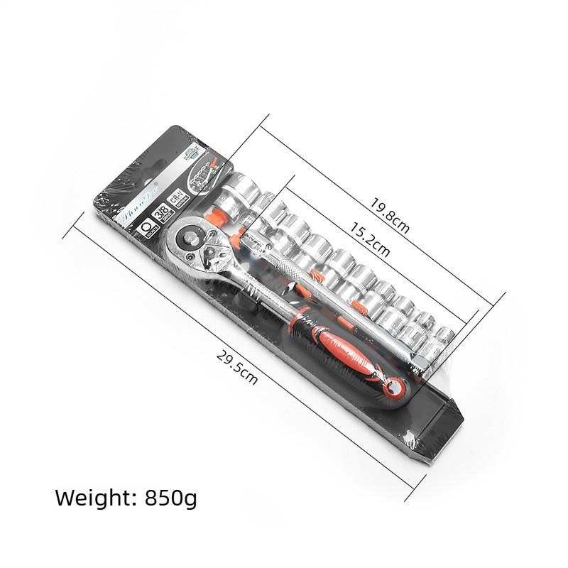 12Pcs 1/4 3/8 1/2 Inch Ratchet Socket Wrench Set Multi-function Spanner Bicycle Motorcycle Car Repairing Tool Set