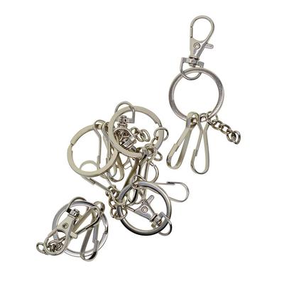 5 Sets Silver Alloy Lobster Clasp Keychain Snap Lanyard Clips Keyring Key Ring Carabiner