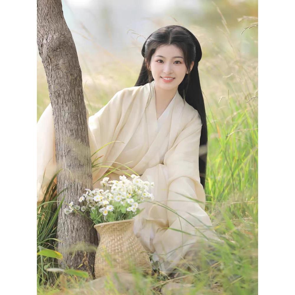  Hanfu Women Cross Collar Chinese Style Dance Dress For Wei And Jin Dynasties