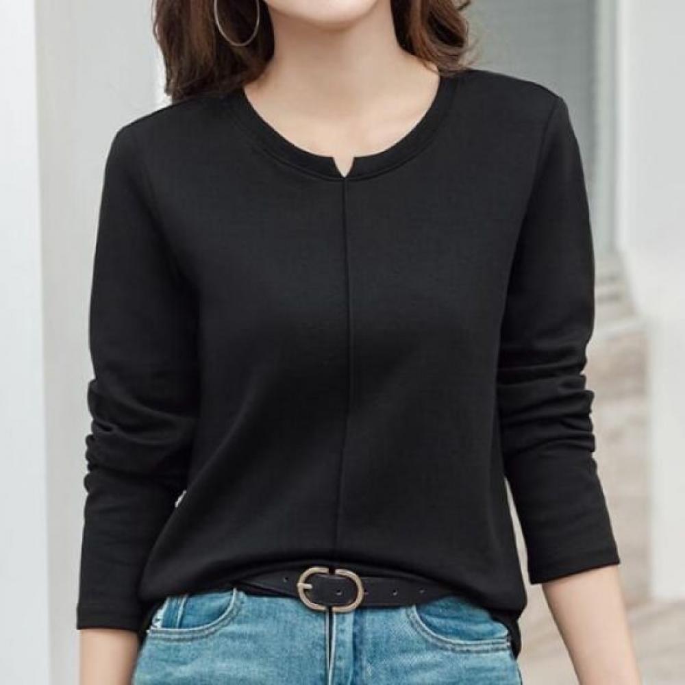 Navava Women Simple Basic Solid Long Sleeve T shirT nT2993