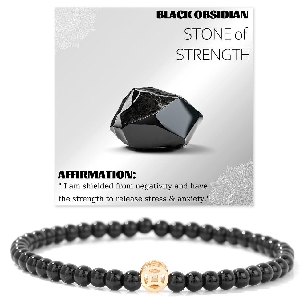 

JYL TS Bracelet Hollow Beaded Elegant Premium Style Enhances Dignity & Prosperity glossy black3 оливковое drab