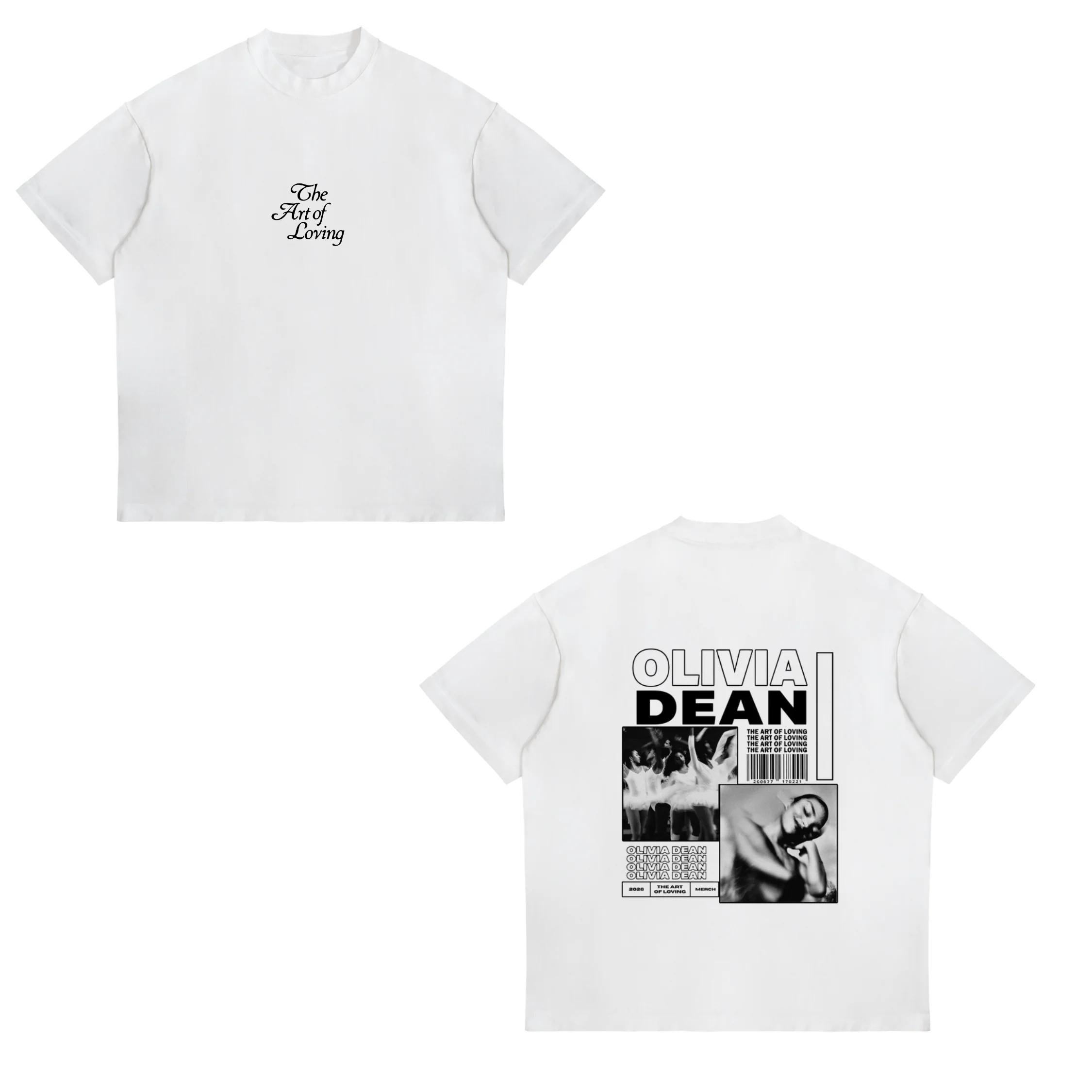 Uk Singer Olivia Dean Merch 2026 Unisex Tshirt Unisex Short Sleeve Tops Fashion Tee Clothes Causal Y2K Tops Cotton S