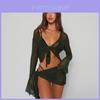 Street Style Women Summer Set With Spliced Polyester And Elastane Fabric For Casual Wear