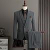 Men's Striped Slim Fit Plus Size Business Casual Suit Set SJT9961-P285