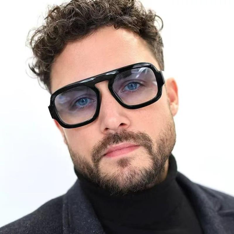 Vintage Big Frame Square Women Sunglasses Brand Black Cool Men Sun Glasses One Piece Designer Pilot Sun Glasses Eyeglasses