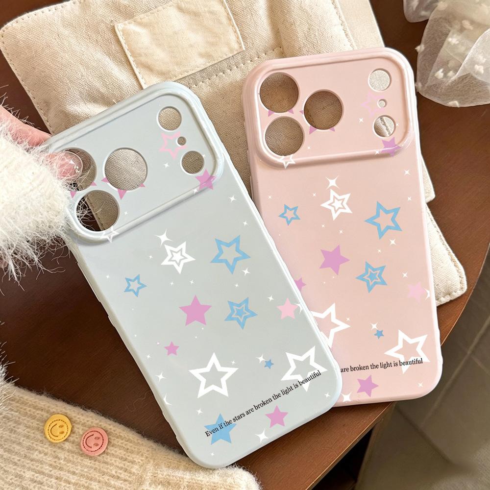 Full screen color stars are suitable for Apple 17promax mobile phone case 16pro Korean 15/14 high value 13 anti-drop