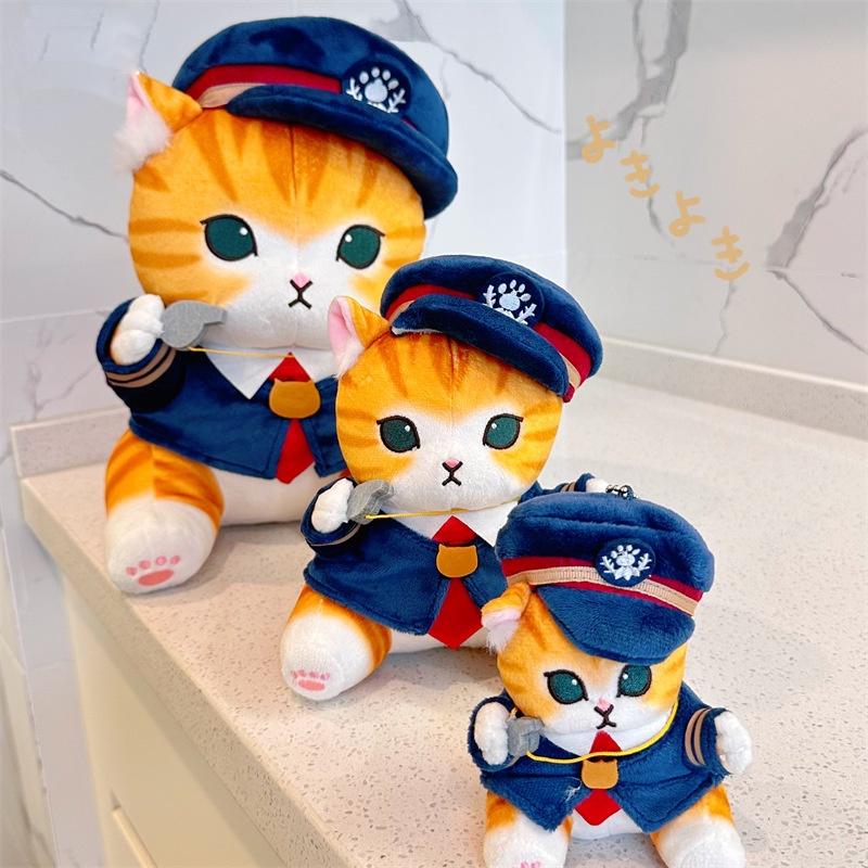 Cute Japanese Style Cat Conductor Plush Toy For Sleeping, Hugging, Decoration And Gifts 13in, 8in, Pendant