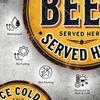 Vintage Beer Served Here Metal Tin Sign 8x12 Inch Retro Aluminum Pub Man Cave Wall Art Rustic Bar Decor For Garage