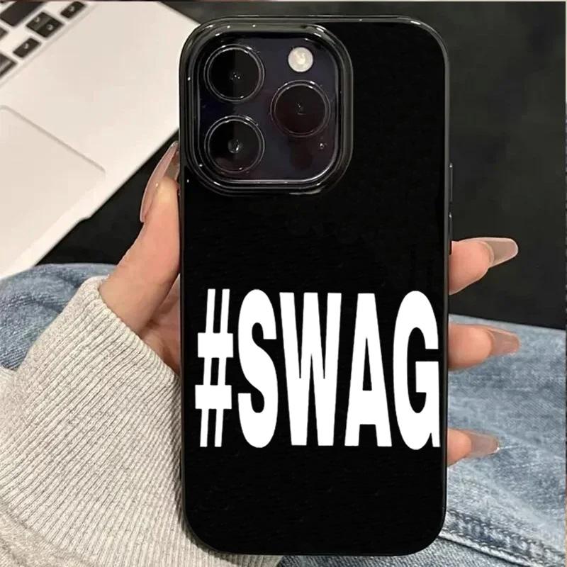 Fashion English S-SWAG Pattern Phone Case For iPhone 17 Pro 16 15 14 13 12 11 Pro Max 16e 17Air 15 14 Plus Shockproof Soft Cover