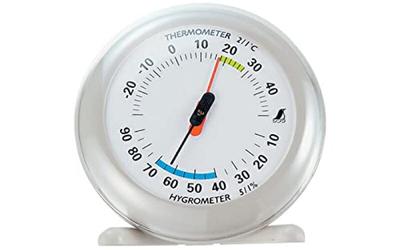 Shinwa Sokutei Thermohygrometer Round Light Gray 10cm 70497 Q-2