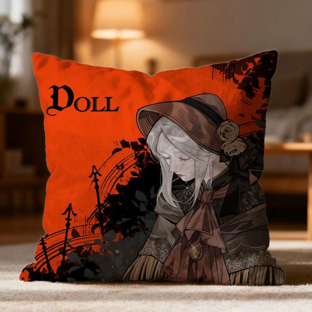 Fashion BBloodborneed Cushion Cover Soft Washable Pillow Case Multi-Scene for Couch Bed Travel Office Use