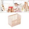 1: 12 Wood Doll Crib Bassinet Simulated Crib Miniature Doll House Furniture Bed for Bedroom