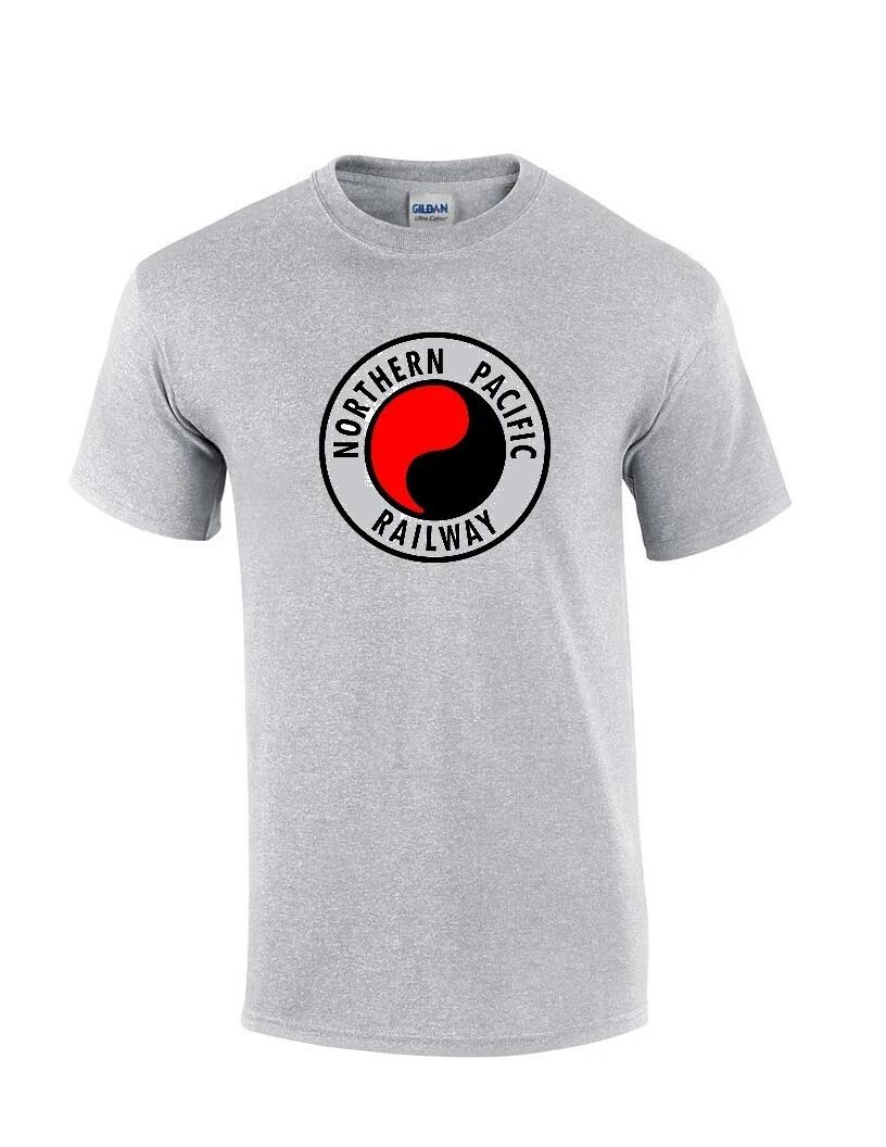 Northern Pacific Railway T-Shirt Train Rail Subway Train Sport Gray Tee Shirt S