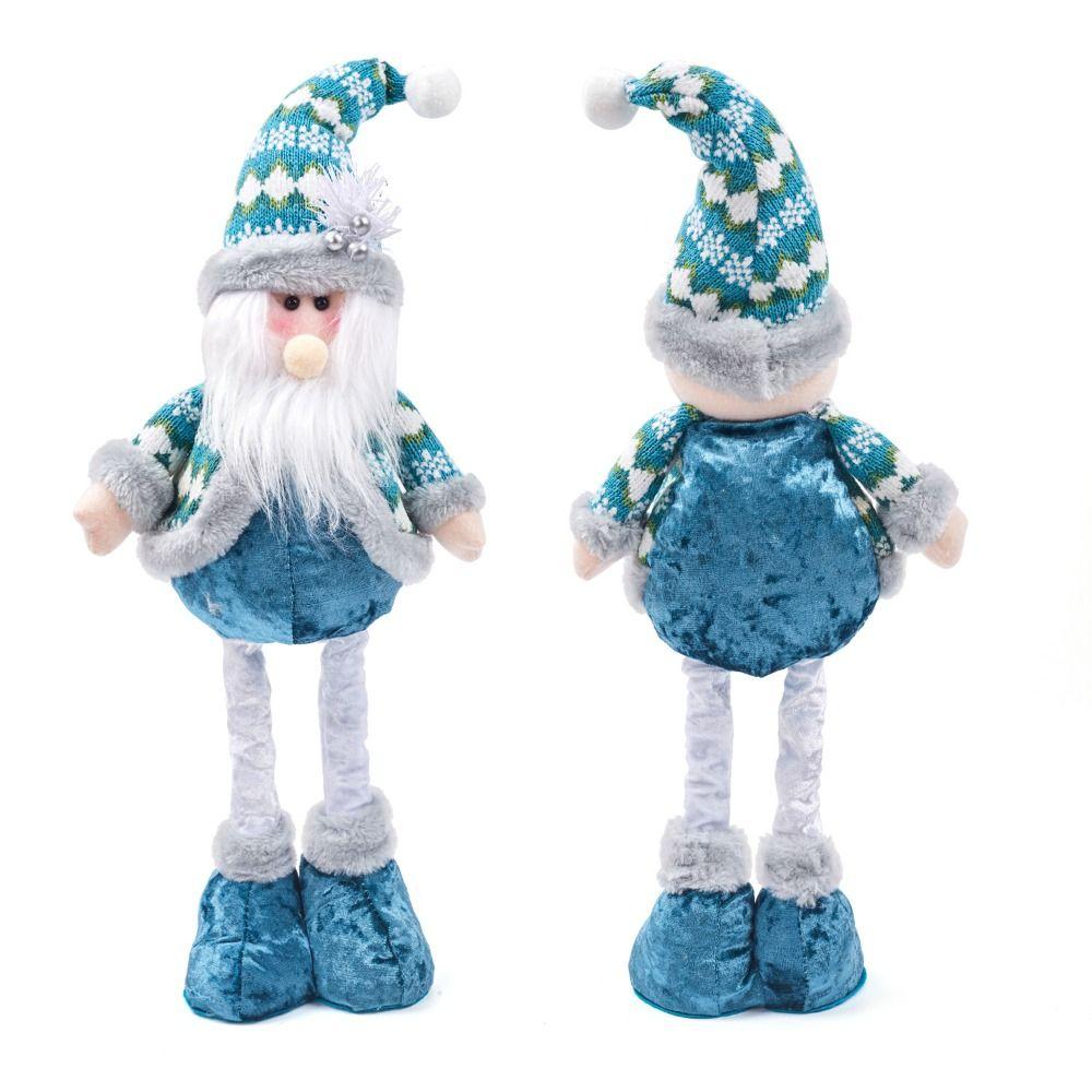 Cute Santa Claus Retractable Doll Blue Merry Christmas Decoration Party Favors