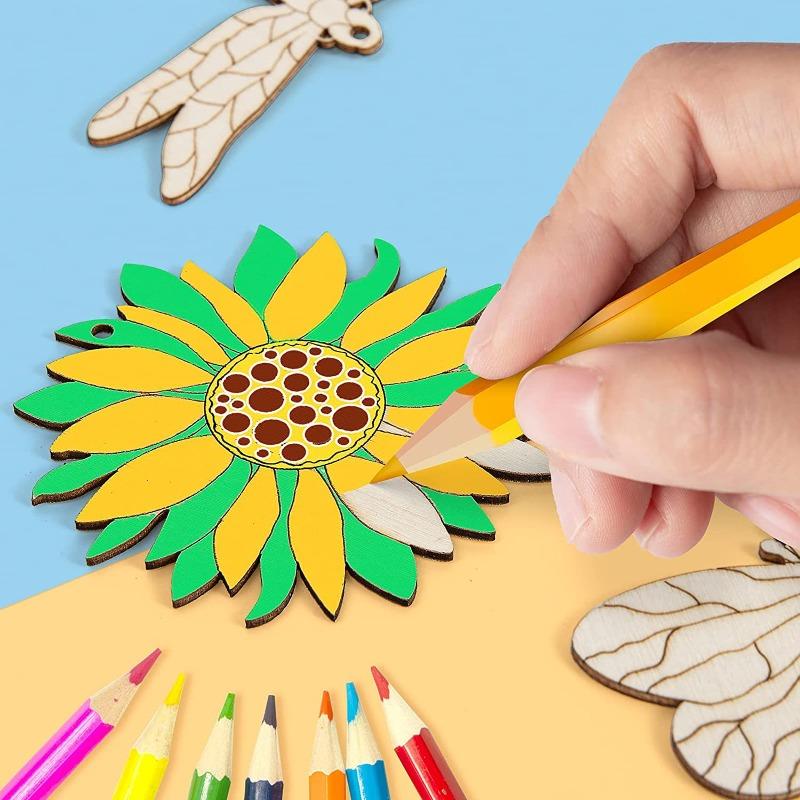 High-Standard-Quality Wooden Self-Assembly High-Quality Handmade High-Quality Pendant High-Quality Cartoon High-Quality Flower Insect High-Quality