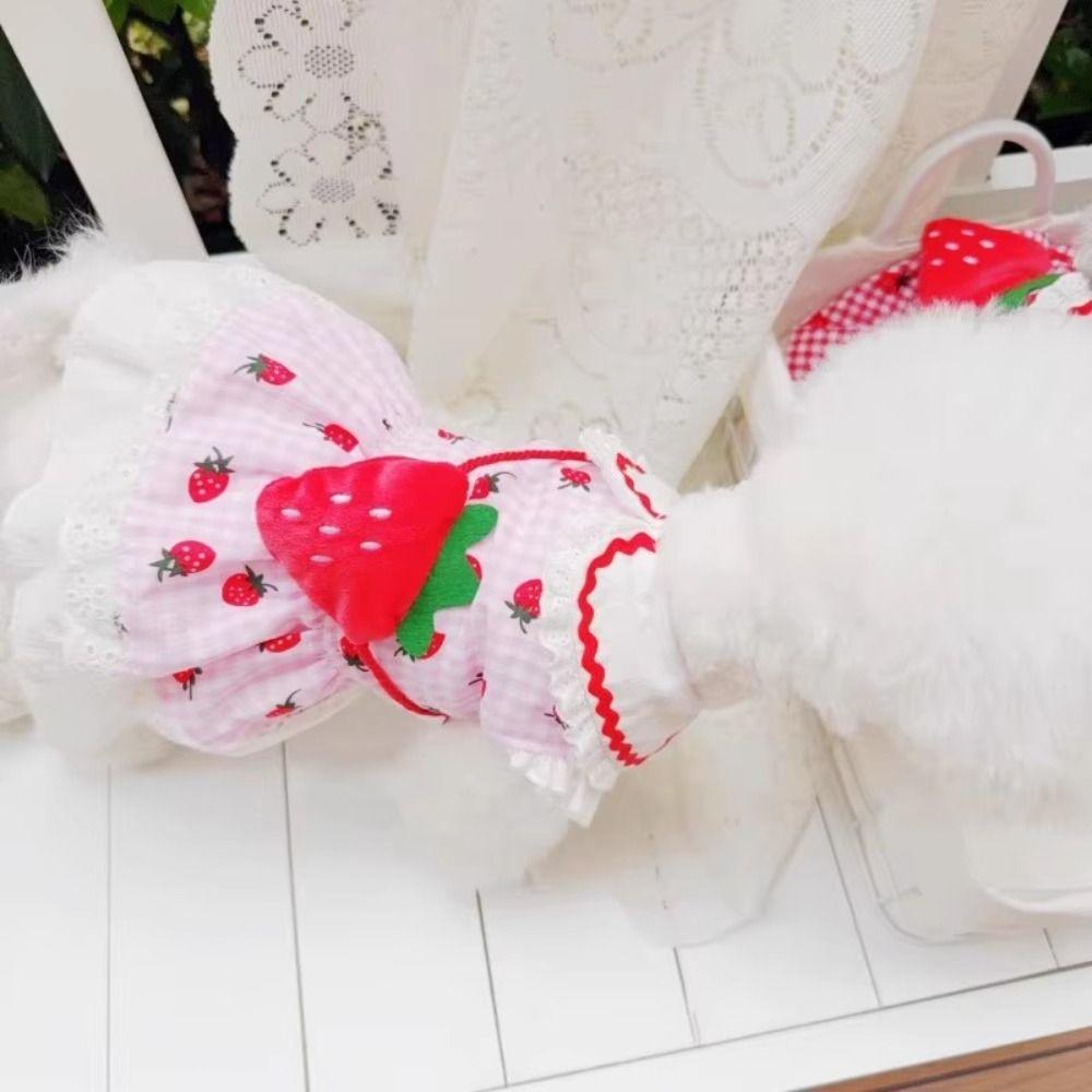 Cute Pet Strawberry Dress Soft Pet Summer Clothes Fashion Dog Vest  for Puppy Kittens