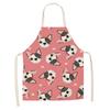 1 Pcs Cotton Linen BullDog Dog Print Kitchen Aprons Unisex Dinner Party Cooking Bib Funny Pinafore Cleaning Apron