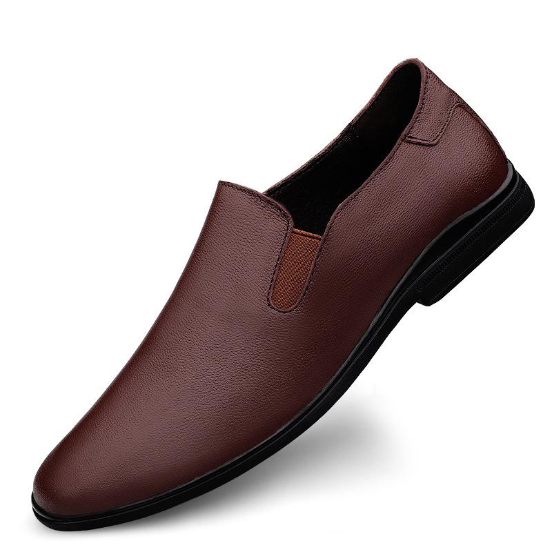 Men s Breathable Leather Loafers - Soft Sole Slip-On Moccasins for Driving 37