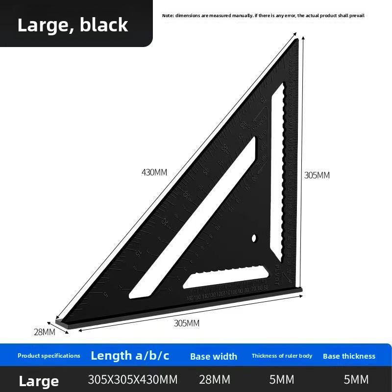 Tempered Plastic High Precision Multi Angle Ruler 90 Degree Right Angle Gauge 45 Degree Thickened Woodworking Measuring Tool