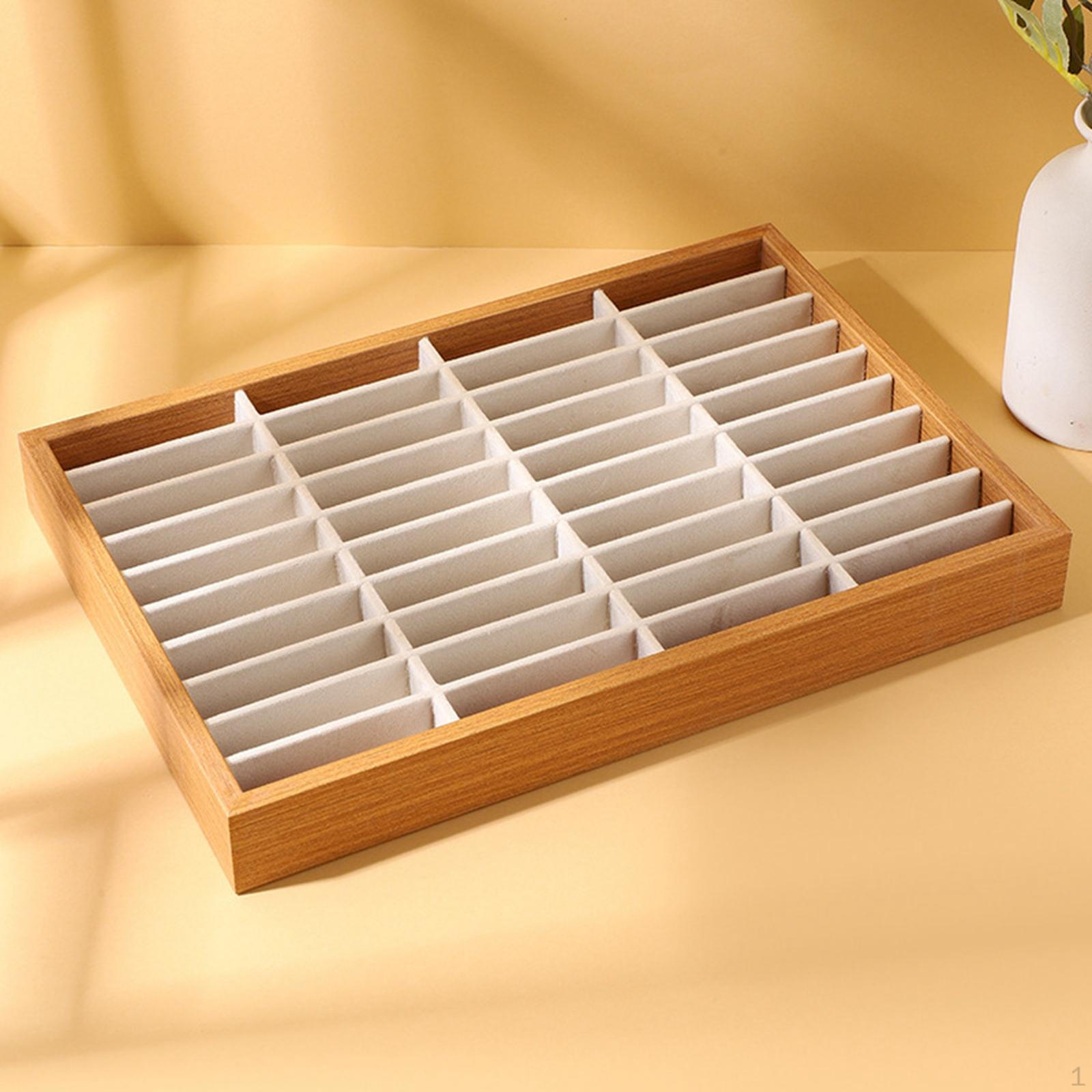 

Bangles Holder Jewelry Display Tray Gifts 40 Slots Stackable Versatile Organizer Storage Case for Beige White