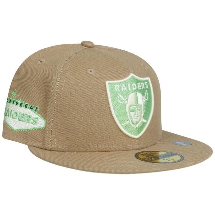 Casquette ajustée new era 59fifty - las vegas raiders - blanc et brun - 100% polyester