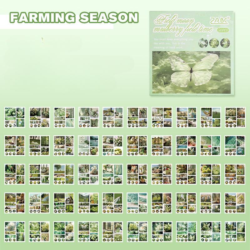 

40 листов/лот, милая наклейка с пейзажем для девочек, цветочный океан, закат, природный пейзаж, канцелярские наклейки, DIY Декор, наклейка для скрапбукинга