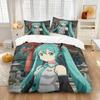 Hot Sale H-Hatsune Miku Girl Duvet Cover Pillowcases Bedding Set, for Adult Girl Boy Bedroom DecorationGift,Birthday Gift