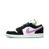 Air 1 Low GS White Violet Shock Kids Sneakers Black Green-Glow 553560-151