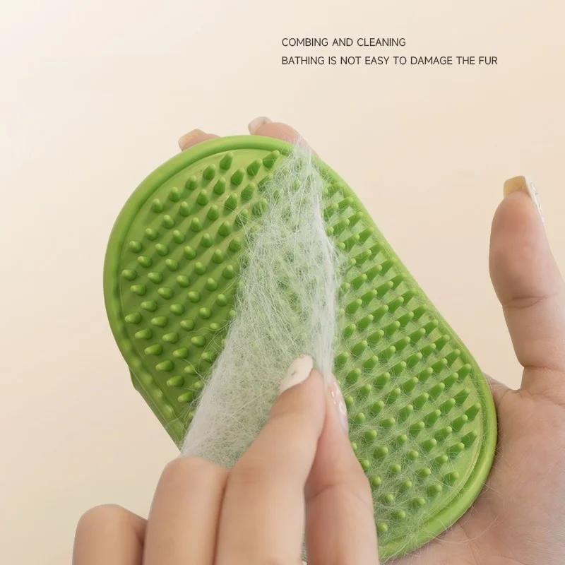 Soft Rubber Pet Bath Brush Comb - Cat Dog Grooming Massage Glove Fur Removal Tool for Cats And Dogs Pet Bathing Supplies