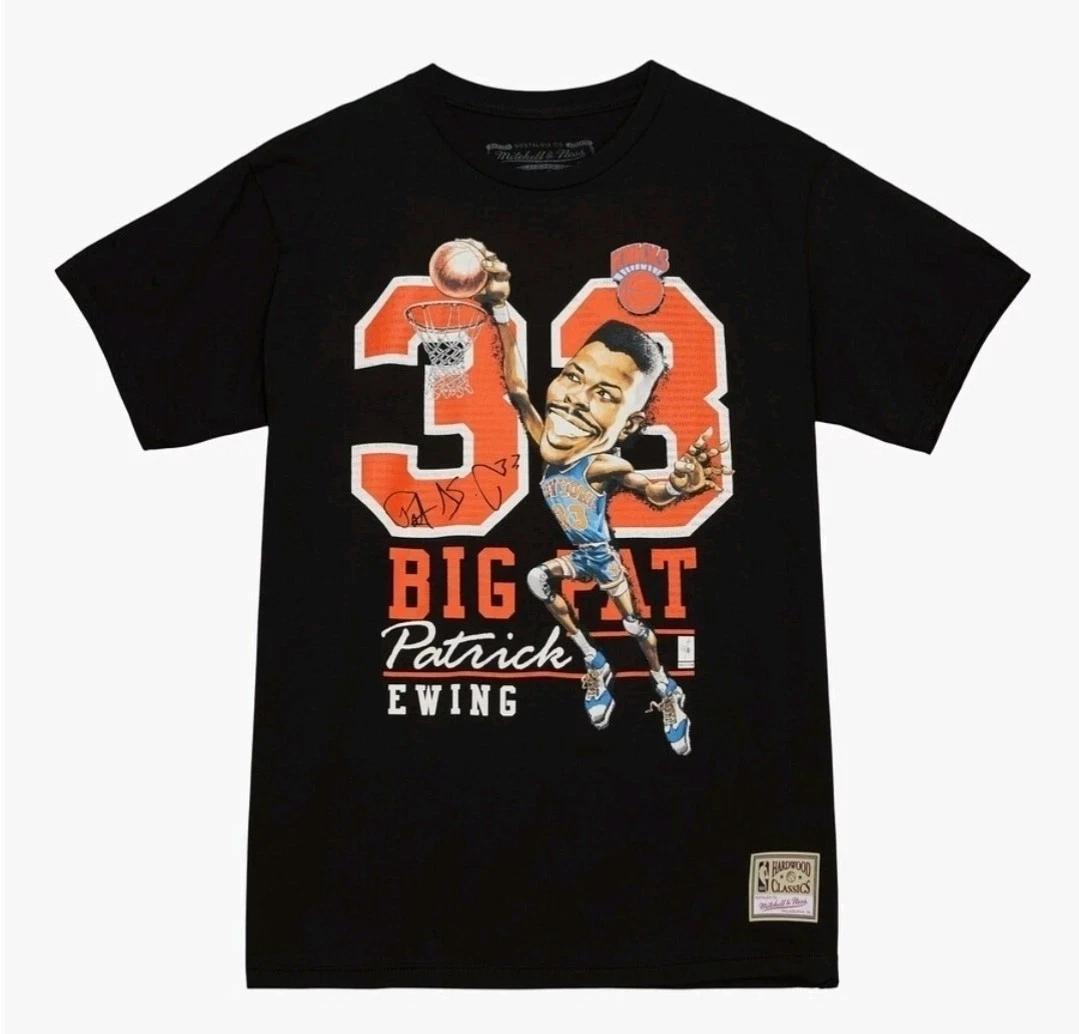 Patrick Ewing Black New York Knicks Hardwood Classics Caricatures T-Shirt NWT! 3XL