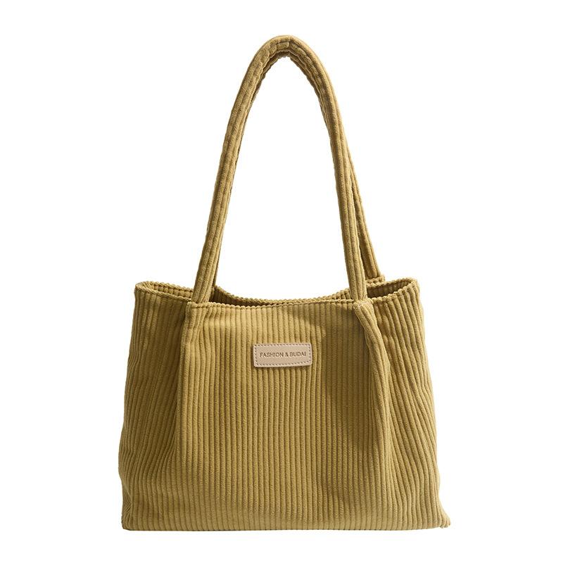 New Corduroy Fashion Tote Bag Large Capacity Simple Casual Shoulder Bag Office Student Handbag